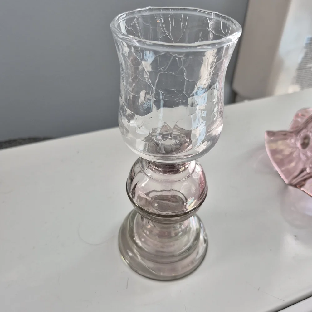 Fenton/homco Vintage Dusty Irridecent Rose Fairy Lamp - Picture 4 of 9